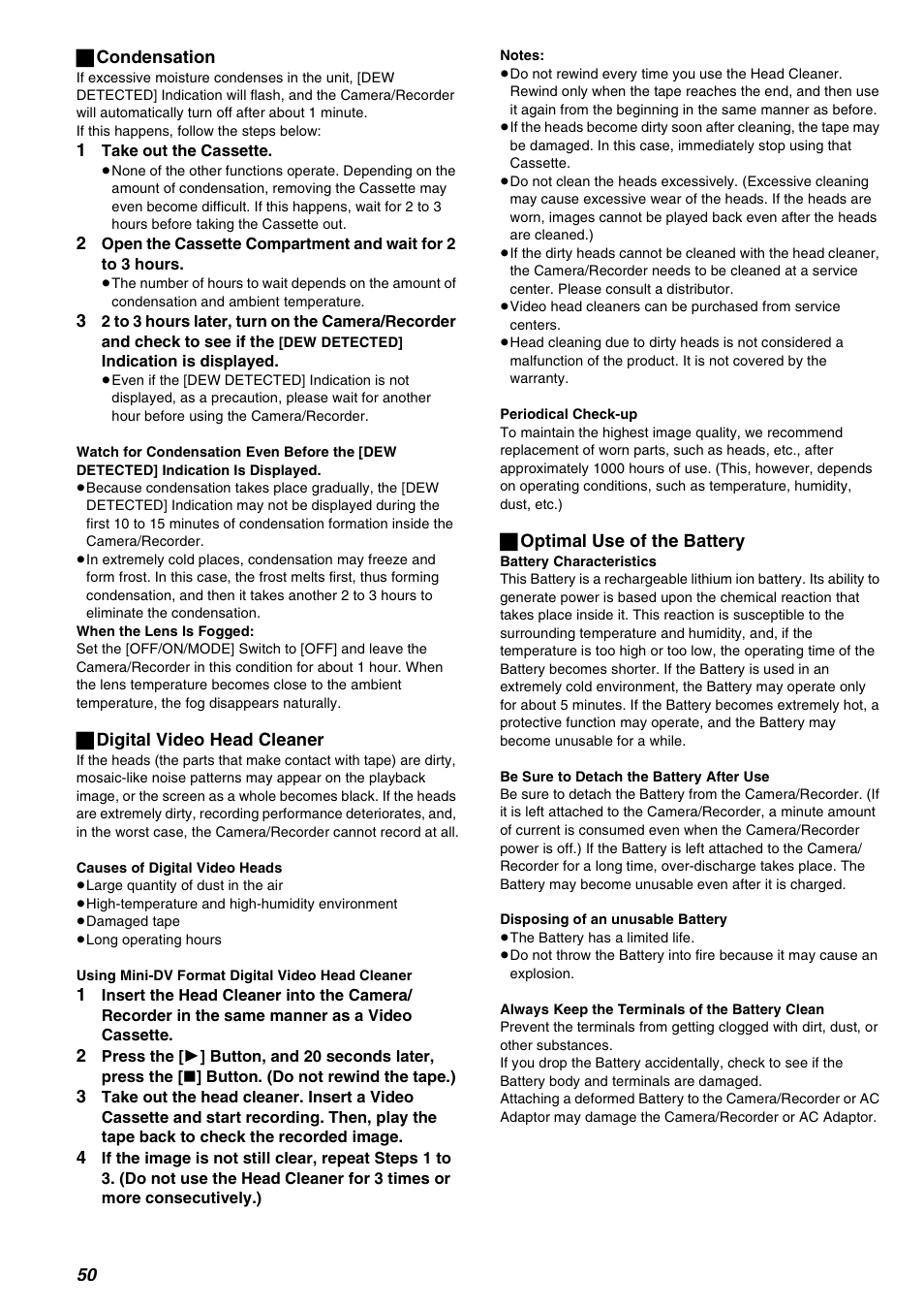 Panasonic AG-EZ50UP User Manual | Page 50 / 58