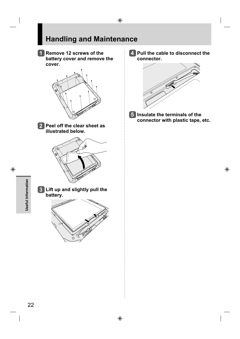 Handling and maintenance | Panasonic FZ-A1 series User Manual | Page 22 / 40