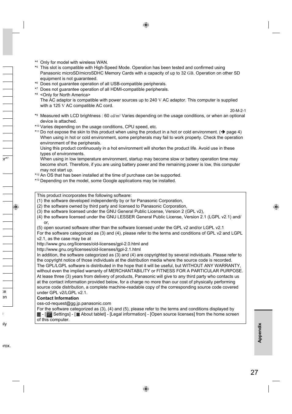 Panasonic FZ-A1 series User Manual | Page 27 / 40