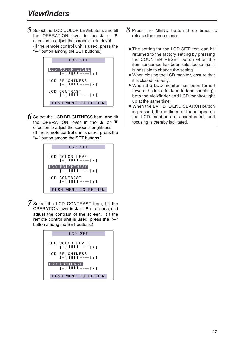 Viewfinders | Panasonic AG-DVX100AP User Manual | Page 27 / 72