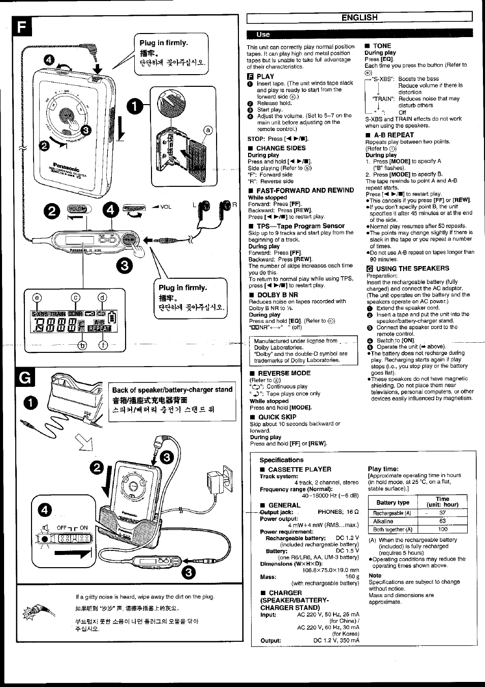 Og?©£i | Panasonic RQ-SX76A User Manual | Page 4 / 4