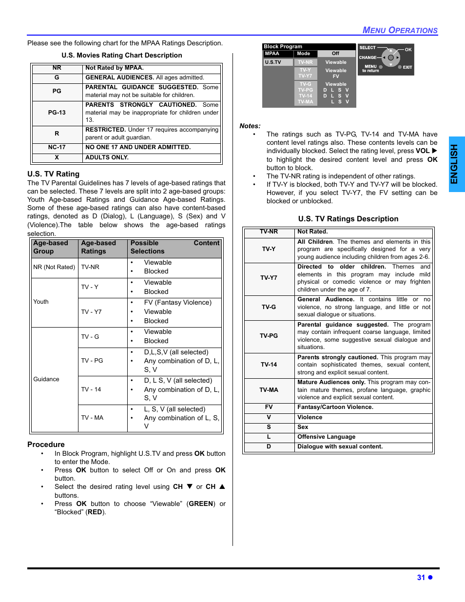 English | Panasonic PT 47WXD64 User Manual | Page 33 / 88