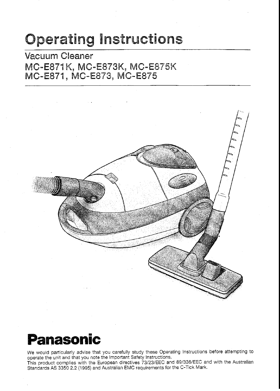 Panasonic MC-E871 User Manual | 8 pages