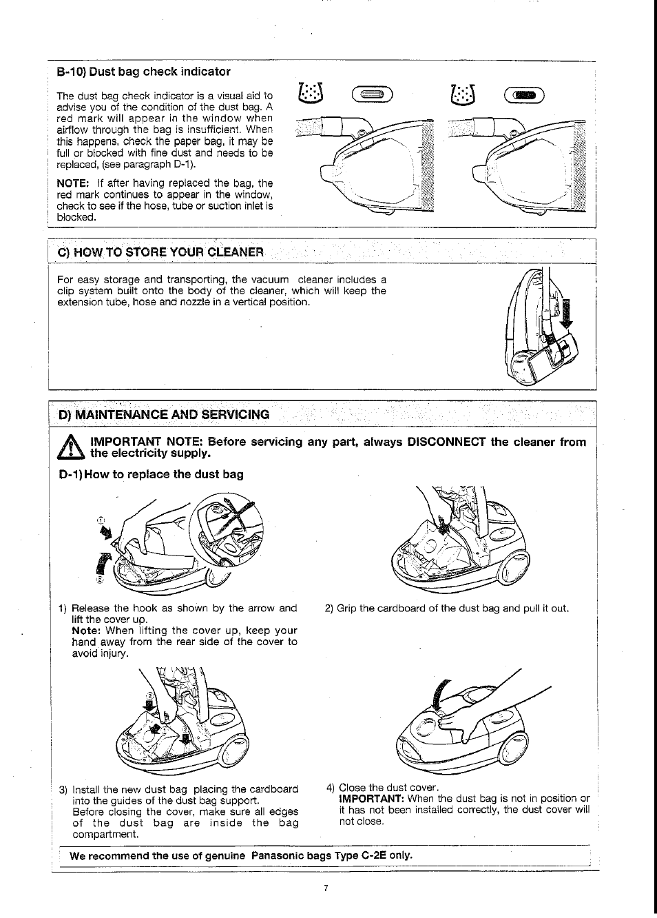 Panasonic MC-E871 User Manual | Page 7 / 8