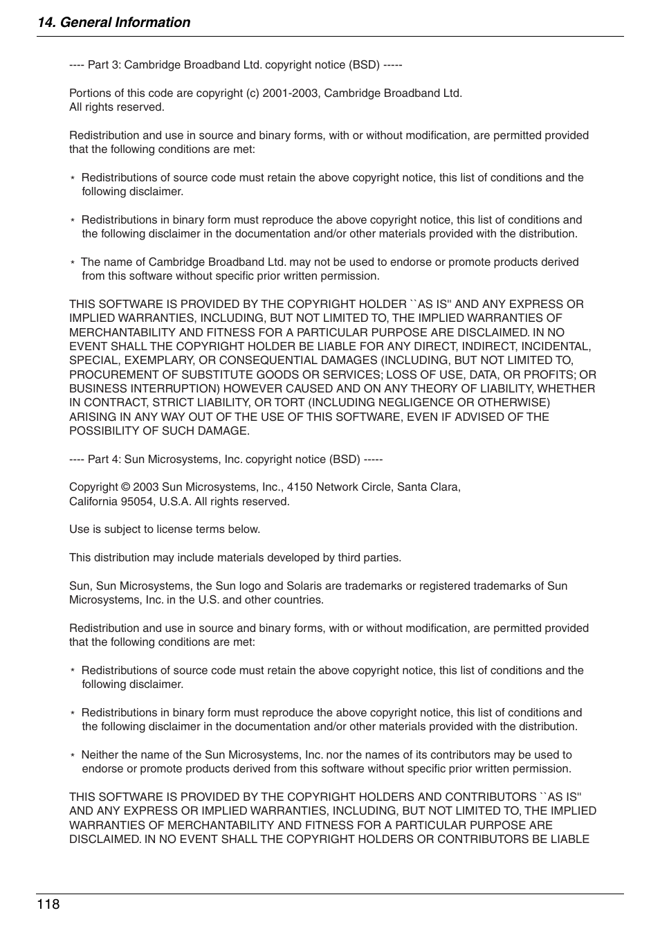 General information 118 | Panasonic DPMC210 User Manual | Page 118 / 128