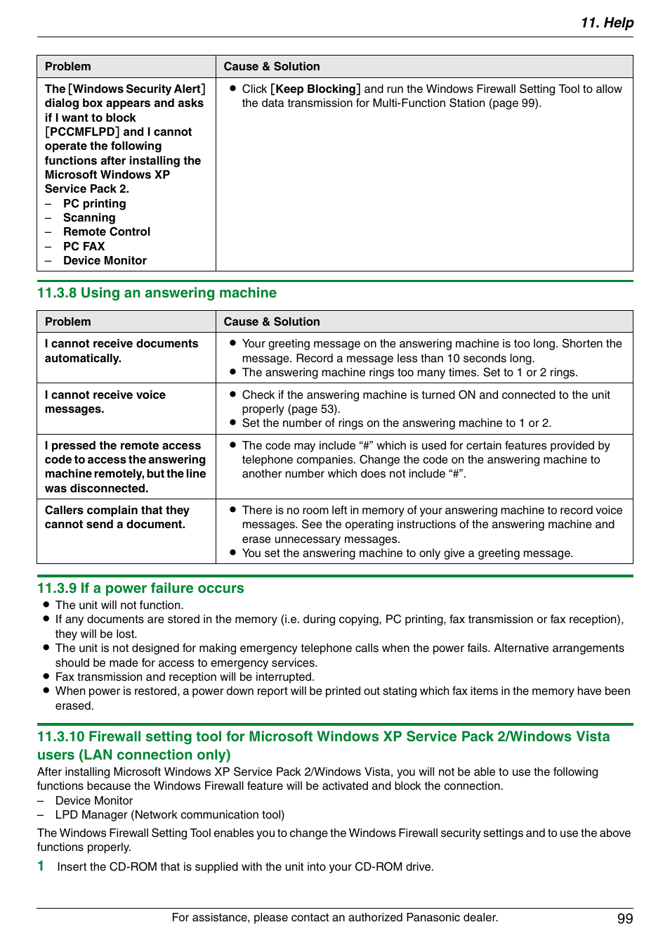 Help 99 | Panasonic DPMC210 User Manual | Page 99 / 128