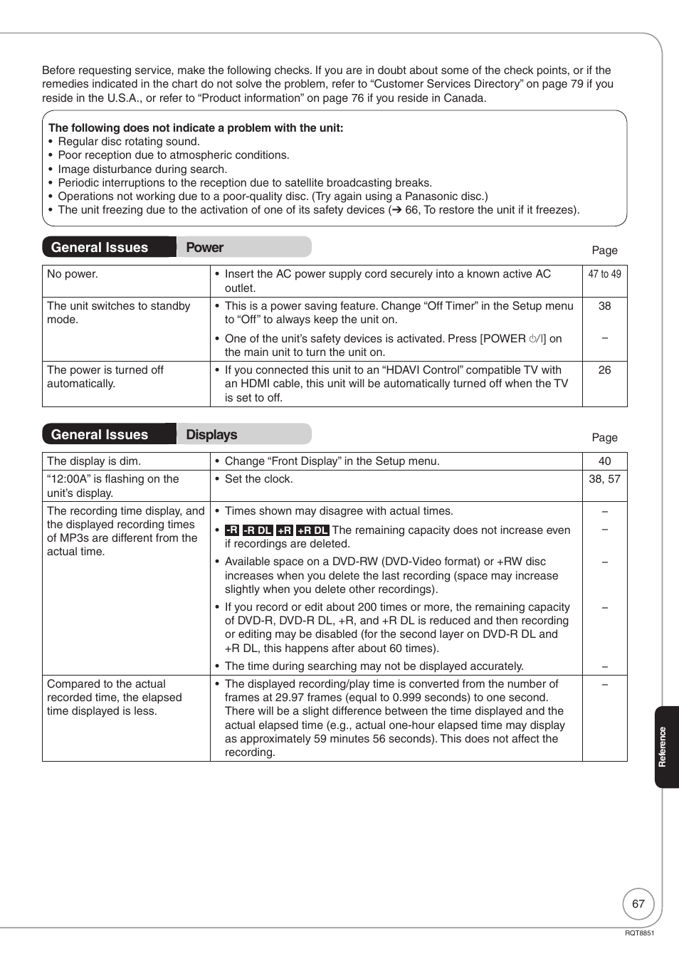 Panasonic DIGA DMR-EZ27 User Manual | Page 67 / 84