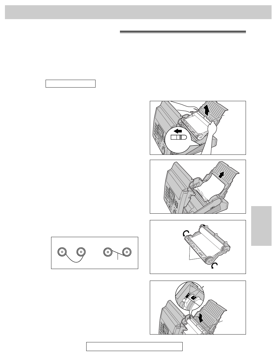Recording paper jam, Jams, When paper has jammed under the film cartridge | Panasonic KX-FP270 User Manual | Page 115 / 144