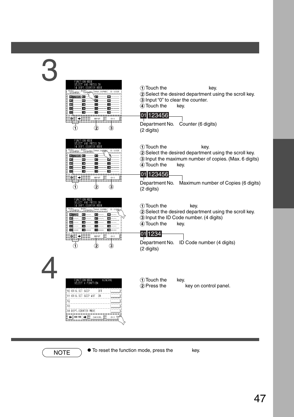 Function | Panasonic DP-2500 User Manual | Page 47 / 73