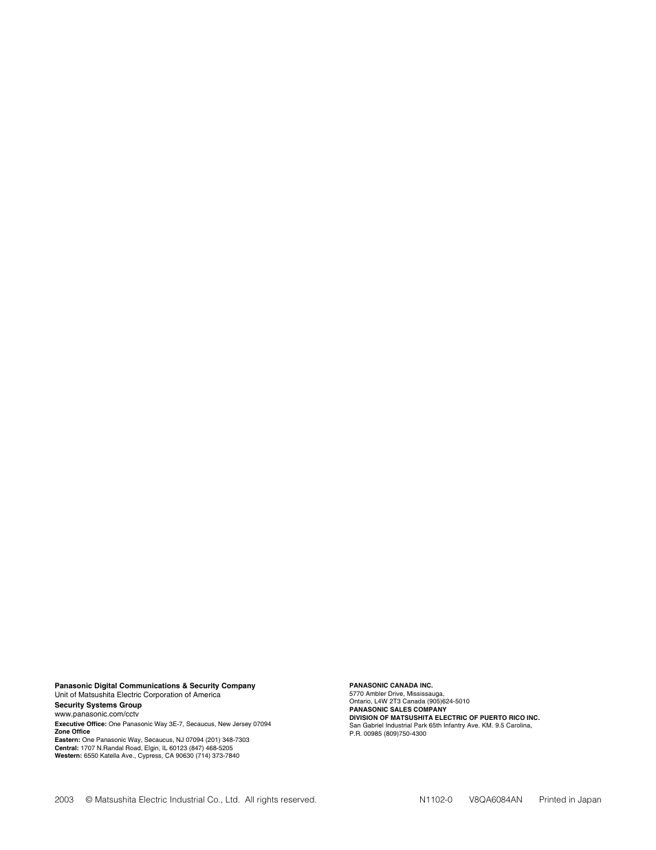 Panasonic WJ-HD500B User Manual | Page 104 / 104