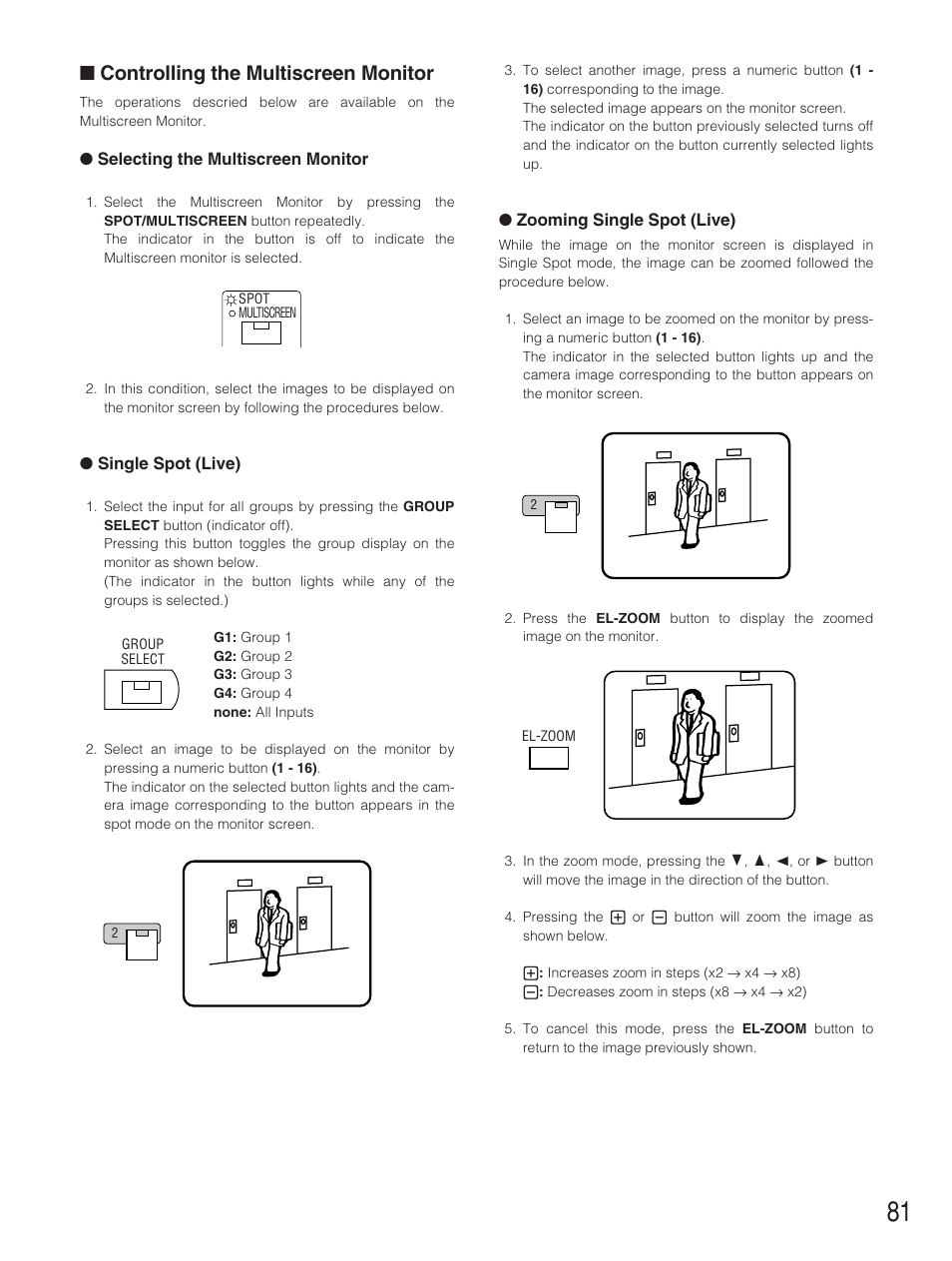 Controlling the multiscreen monitor | Panasonic WJ-HD500B User Manual | Page 81 / 104