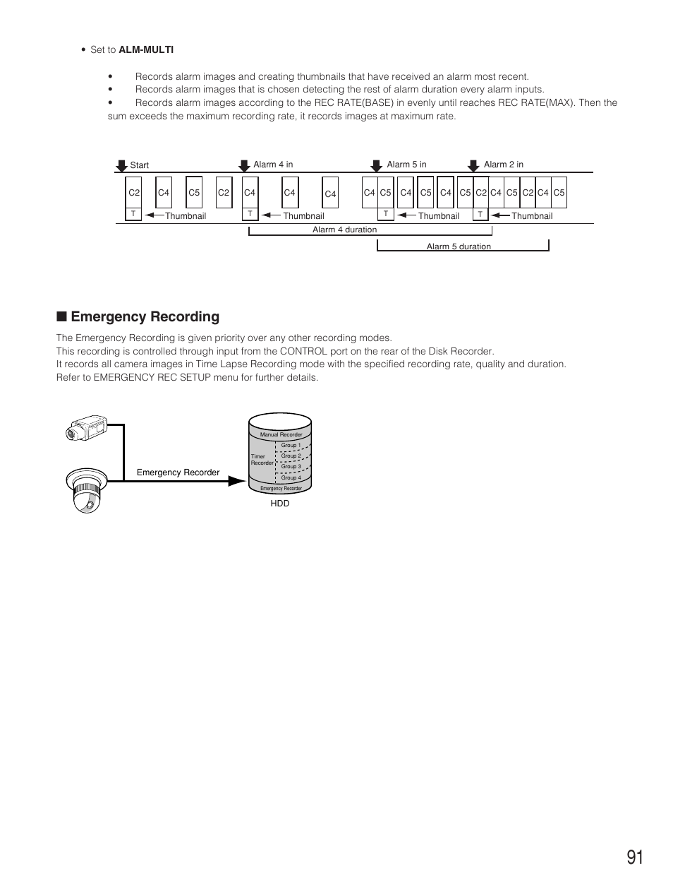 Emergency recording | Panasonic WJ-HD500B User Manual | Page 91 / 104