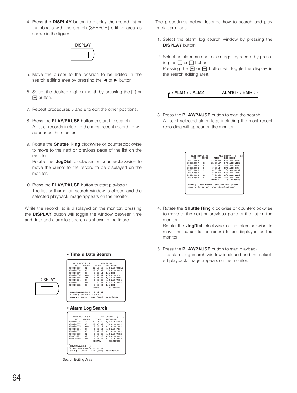 Panasonic WJ-HD500B User Manual | Page 94 / 104
