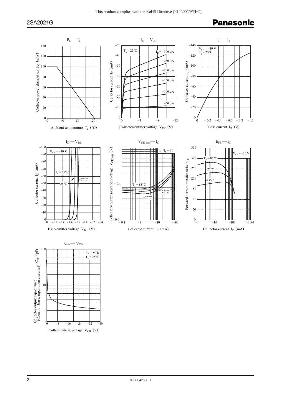 Panasonic 2SA2021G User Manual | Page 2 / 4