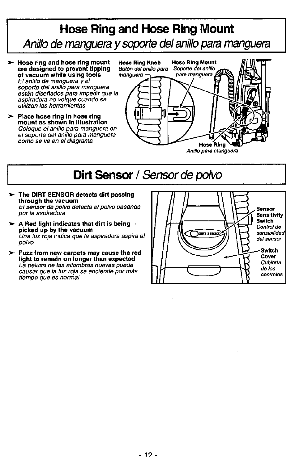 Hose ring and hose ring mount | Panasonic MC-V7341 User Manual | Page 12 / 28