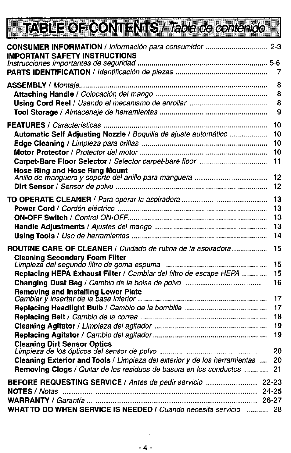 Panasonic MC-V7341 User Manual | Page 4 / 28
