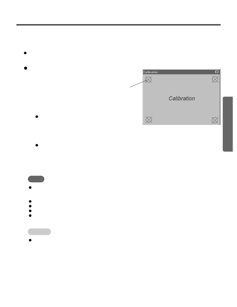 Basic operation flow in projector mode, Calibration | Panasonic KX-BP800 User Manual | Page 33 / 86