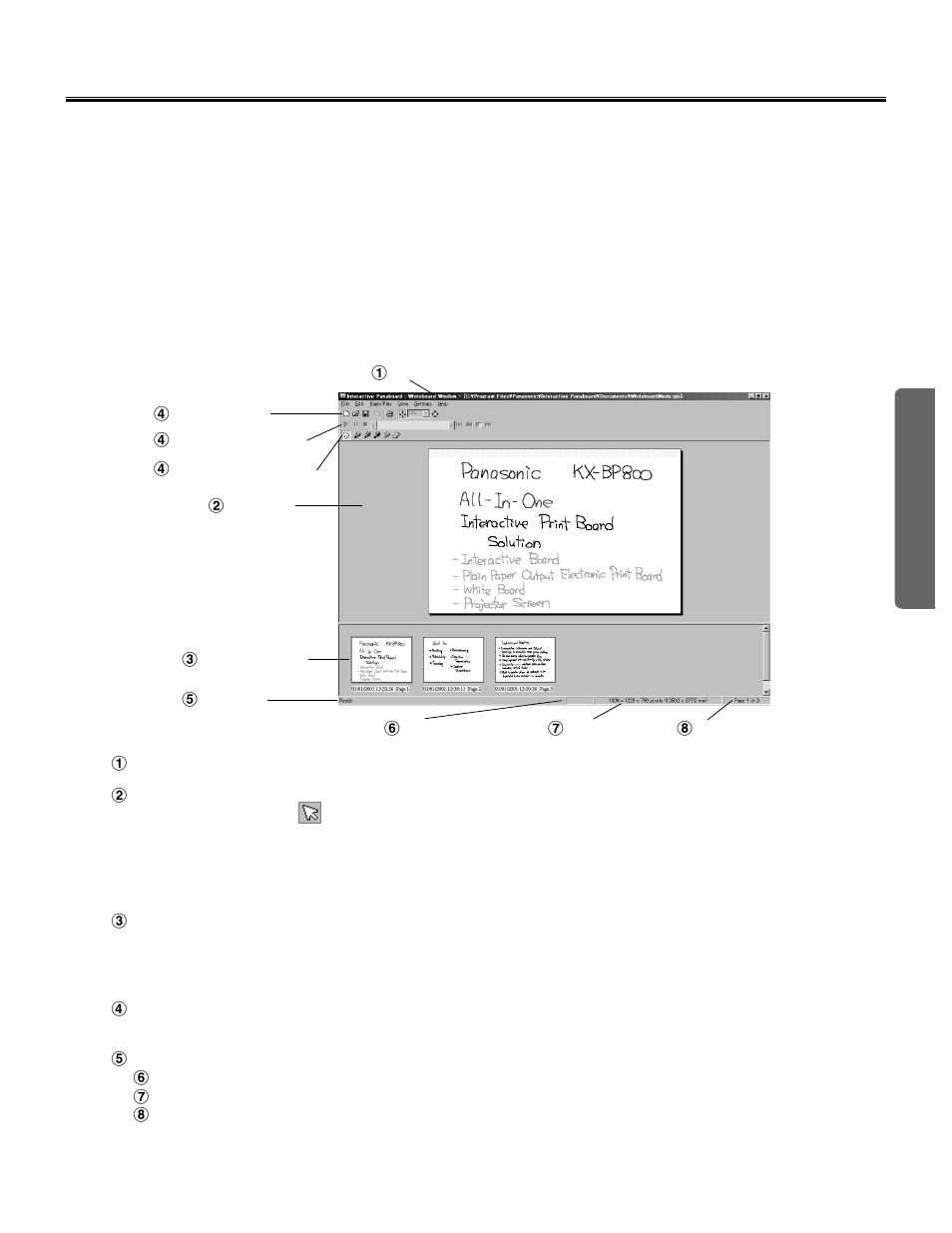 About whiteboard window, 45 whiteboard mode | Panasonic KX-BP800 User Manual | Page 45 / 86