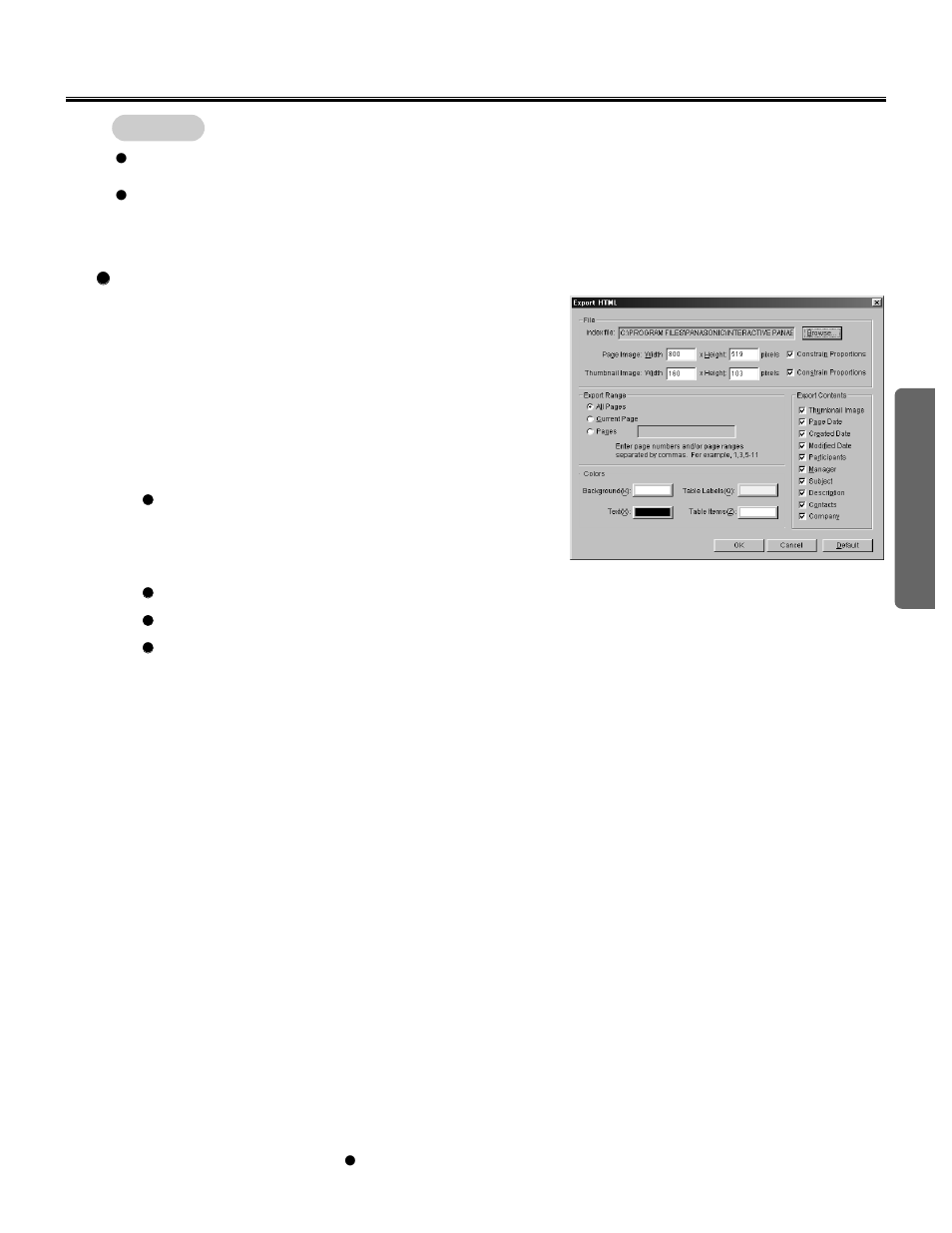 Save the ipb document as a html file, View window or whiteboard window operation | Panasonic KX-BP800 User Manual | Page 51 / 86
