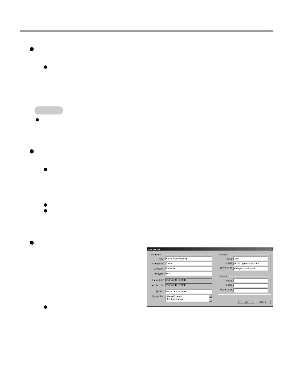 Print the ipb document, Print currently displayed ipb document, Settings | Setting meeting information, 58 view window or whiteboard window operation | Panasonic KX-BP800 User Manual | Page 58 / 86