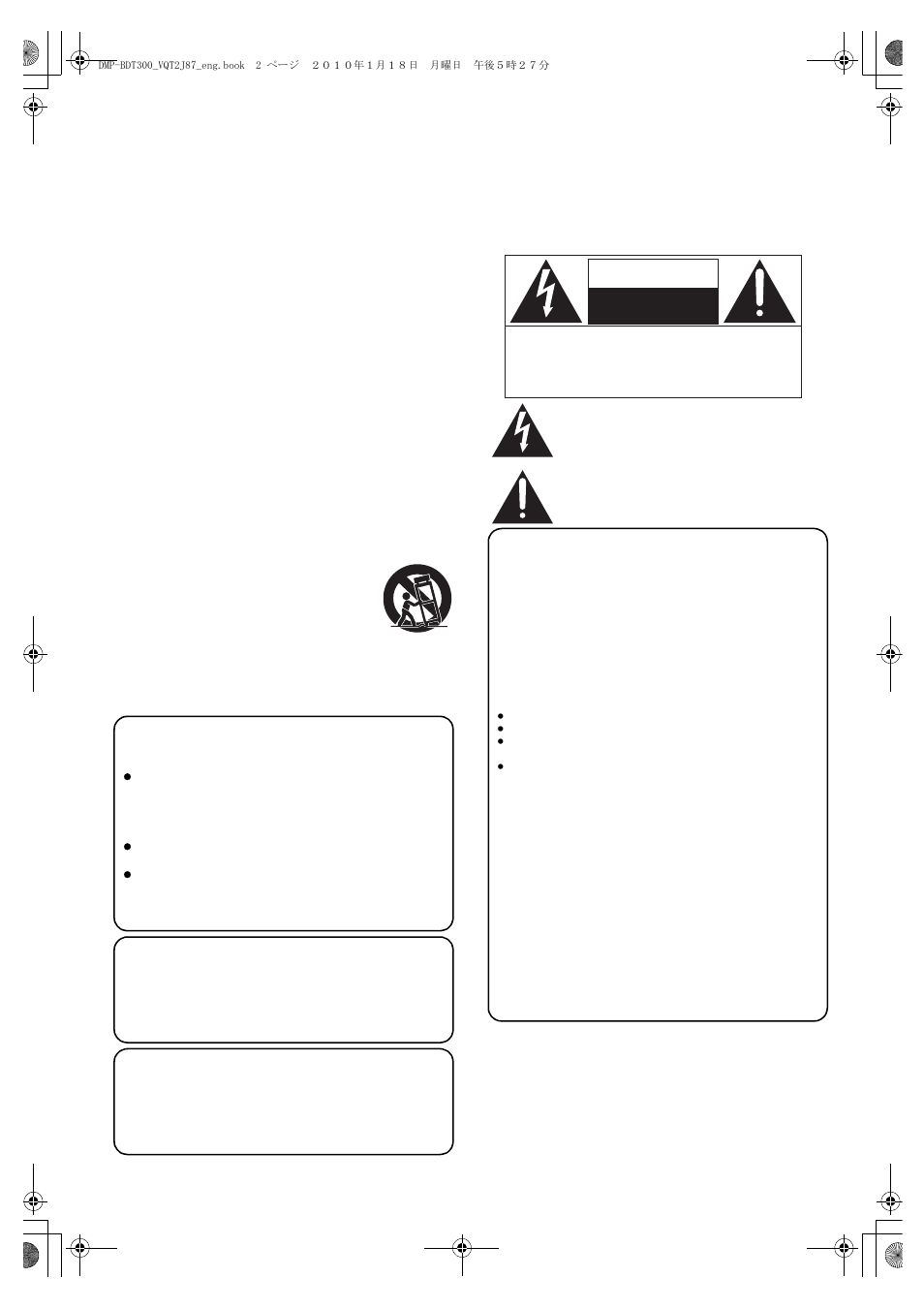 Getting started, Important safety instructions, Warning | Caution | Panasonic DMP-BDT350 User Manual | Page 2 / 49