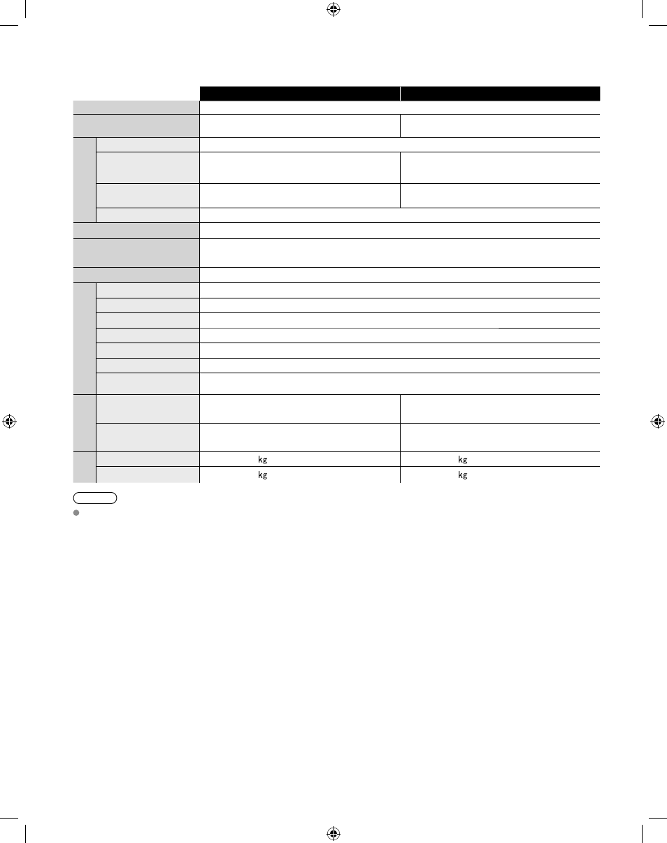 Specifications | Panasonic 47/55 CLASS 1080P LCD HDTV TC-47LE54 User Manual | Page 18 / 24