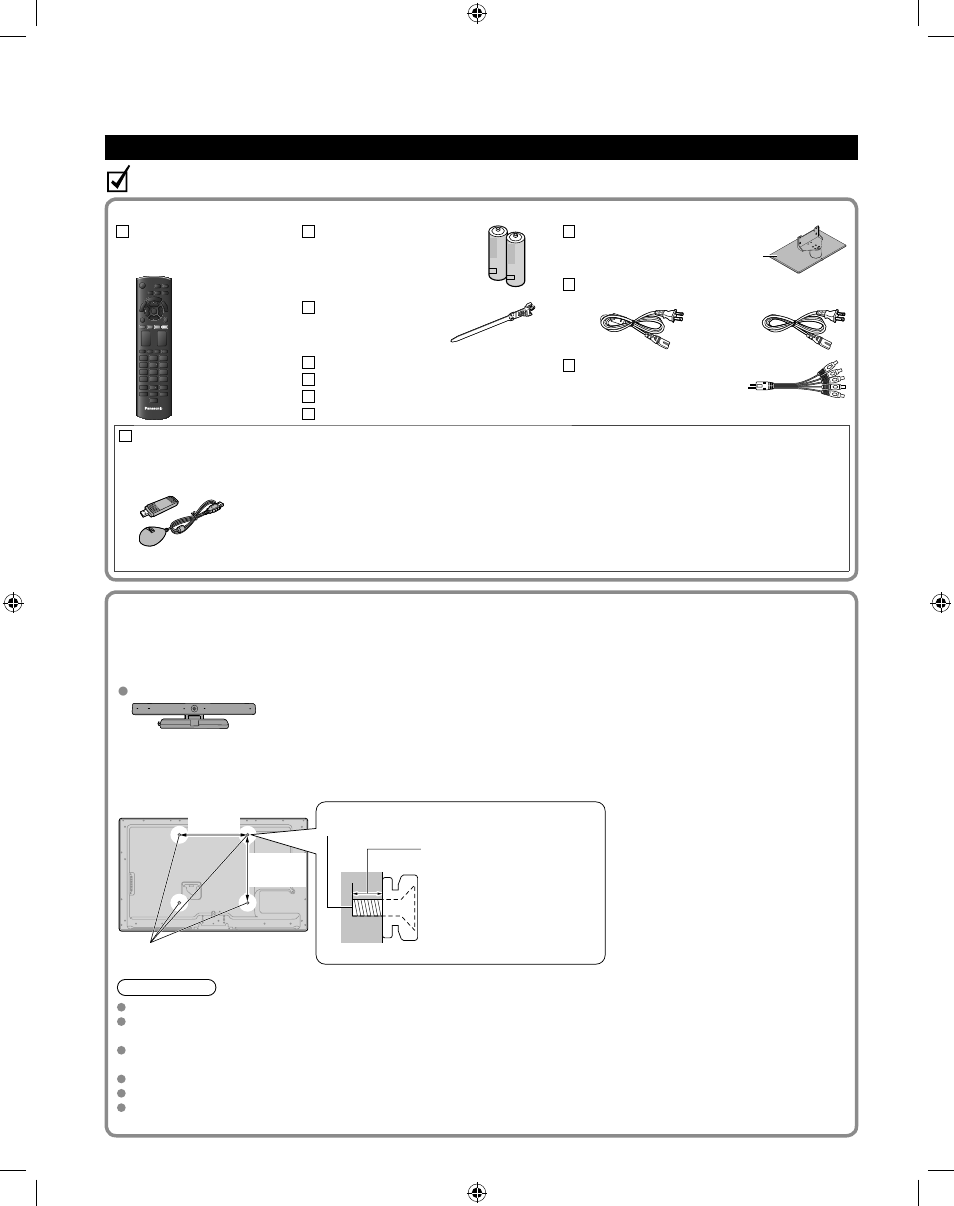 Accessories/optional accessory | Panasonic 47/55 CLASS 1080P LCD HDTV TC-47LE54 User Manual | Page 8 / 24