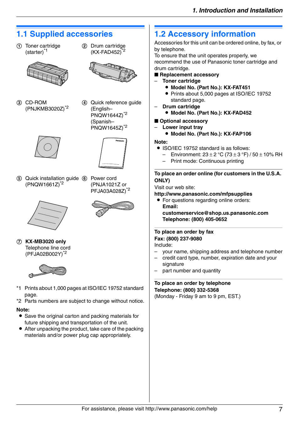 Panasonic KX-MB3020 User Manual | Page 7 / 116