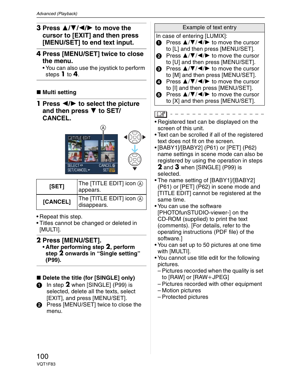 Panasonic DMC-FZ18 User Manual | Page 100 / 171