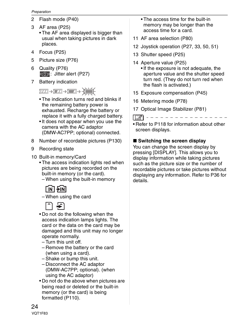 Panasonic DMC-FZ18 User Manual | Page 24 / 171