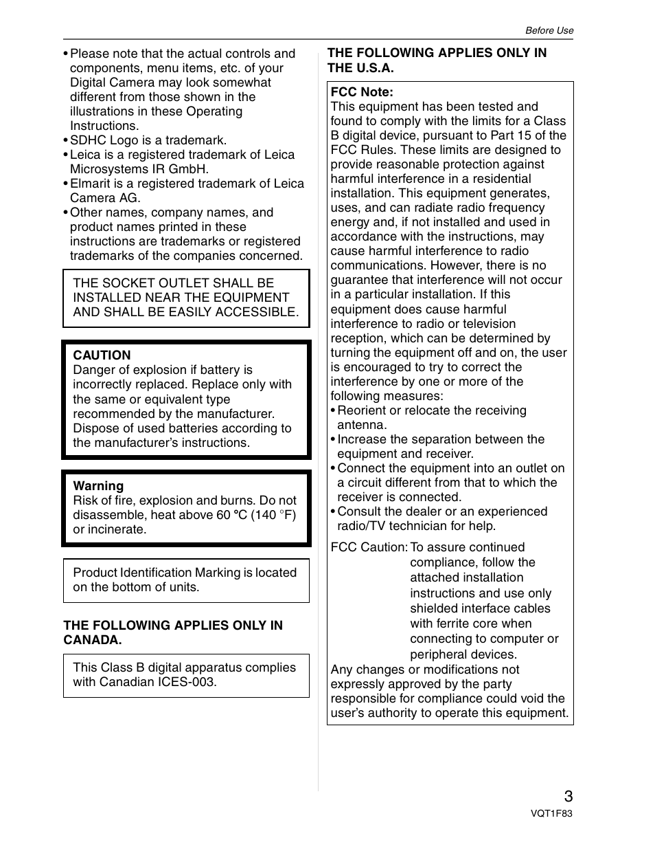 Panasonic DMC-FZ18 User Manual | Page 3 / 171