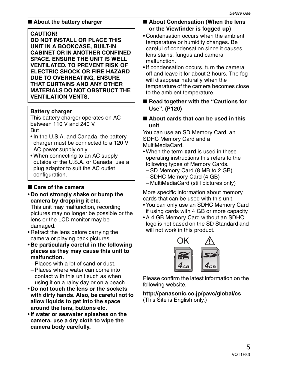 Panasonic DMC-FZ18 User Manual | Page 5 / 171