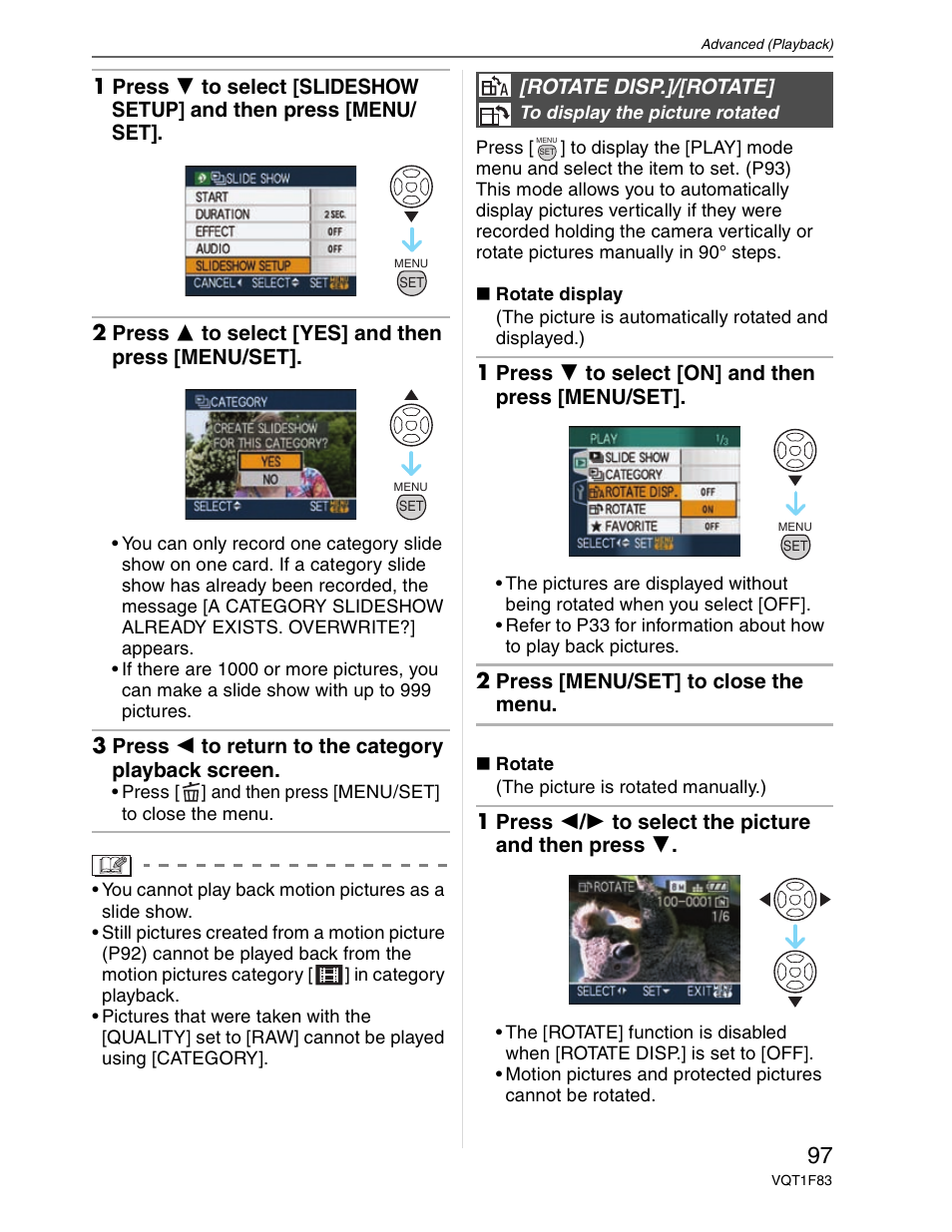 Rotating the picture | Panasonic DMC-FZ18 User Manual | Page 97 / 171