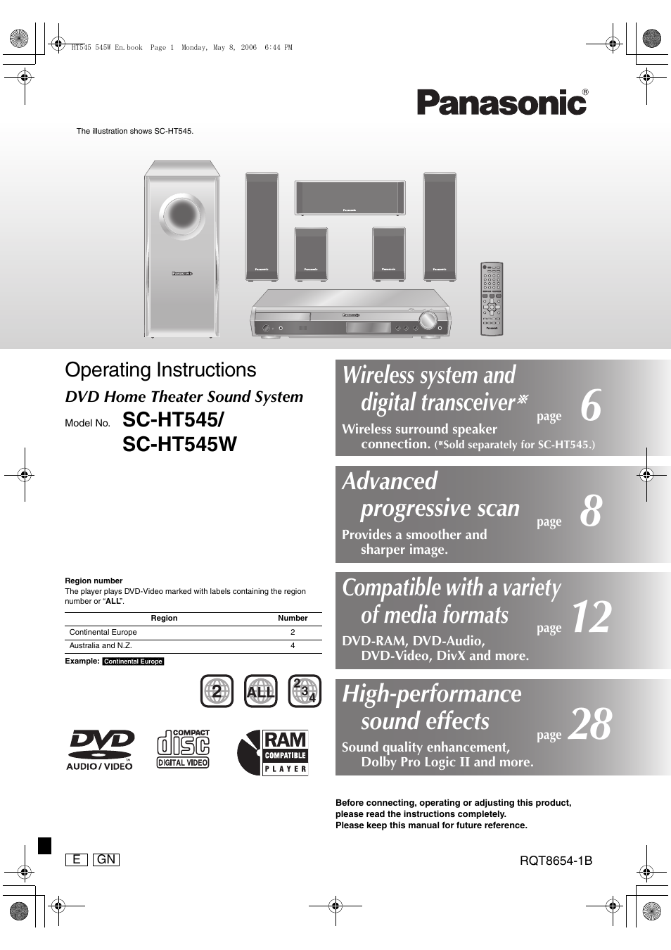 Panasonic SC-HT545 User Manual | 40 pages