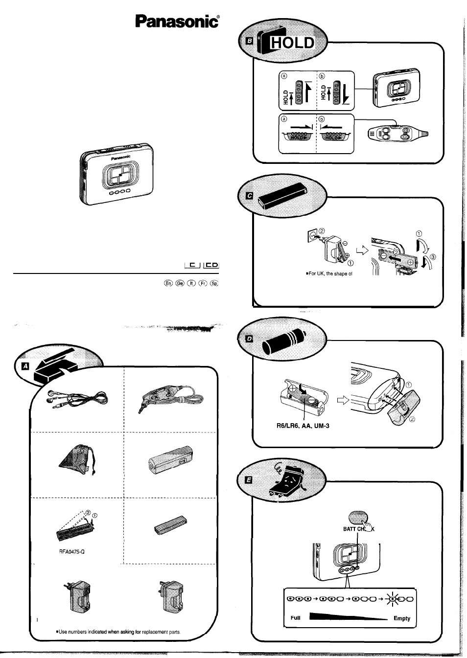 Panasonic RQ-SX45 User Manual | 6 pages