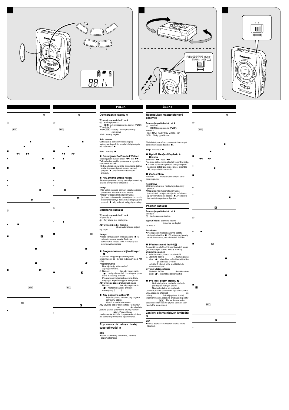 Kam (mw) j i, Fm (ukw), On off | Panasonic RQ-CR07V User Manual | Page 4 / 4