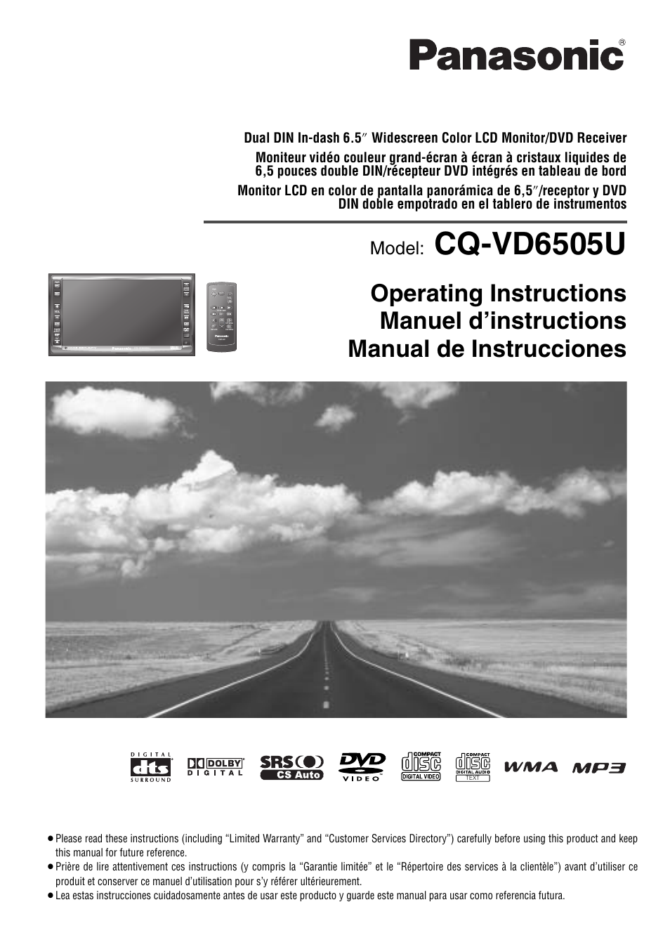 Panasonic CQ-VD6505U User Manual | 52 pages