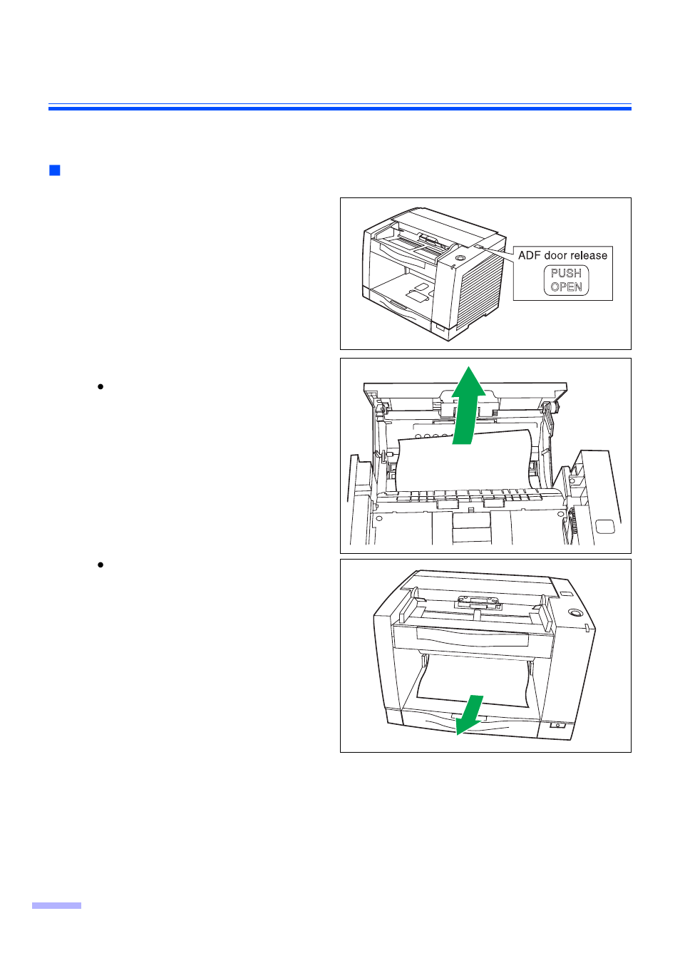 Clearing paper jams, Removing paper jams from the feed part | Panasonic KV-S2025C User Manual | Page 20 / 42