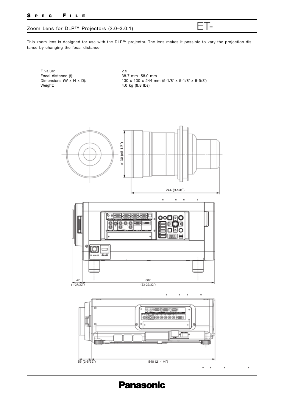 Et-d75le2, Et- d75le2 | Panasonic ET-D75LE6 User Manual | Page 3 / 7