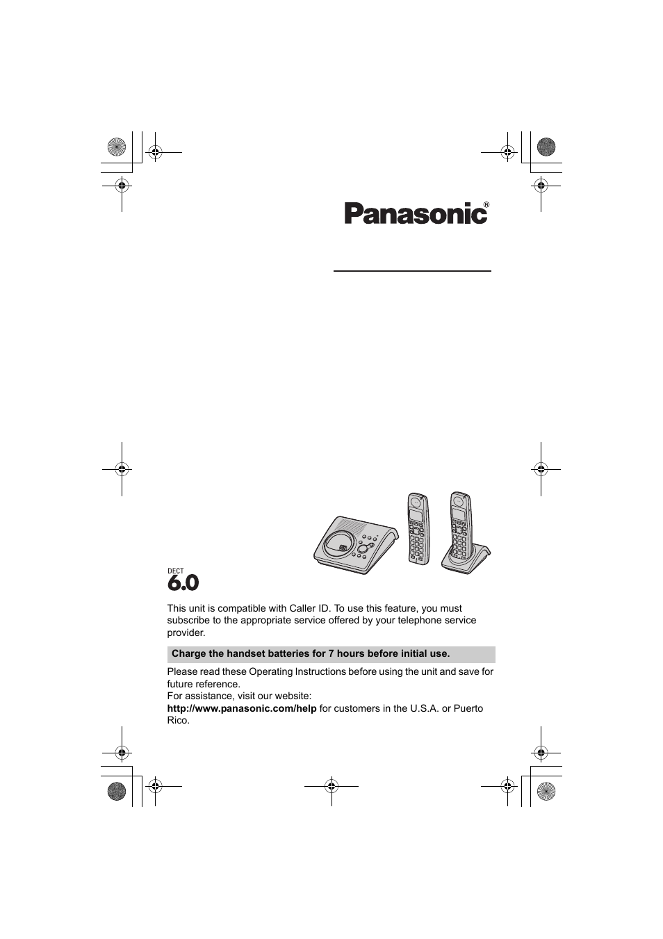 Panasonic KX-TG1034 User Manual | 52 pages