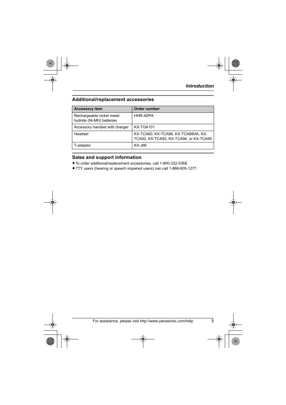Panasonic KX-TG1034 User Manual | Page 5 / 52