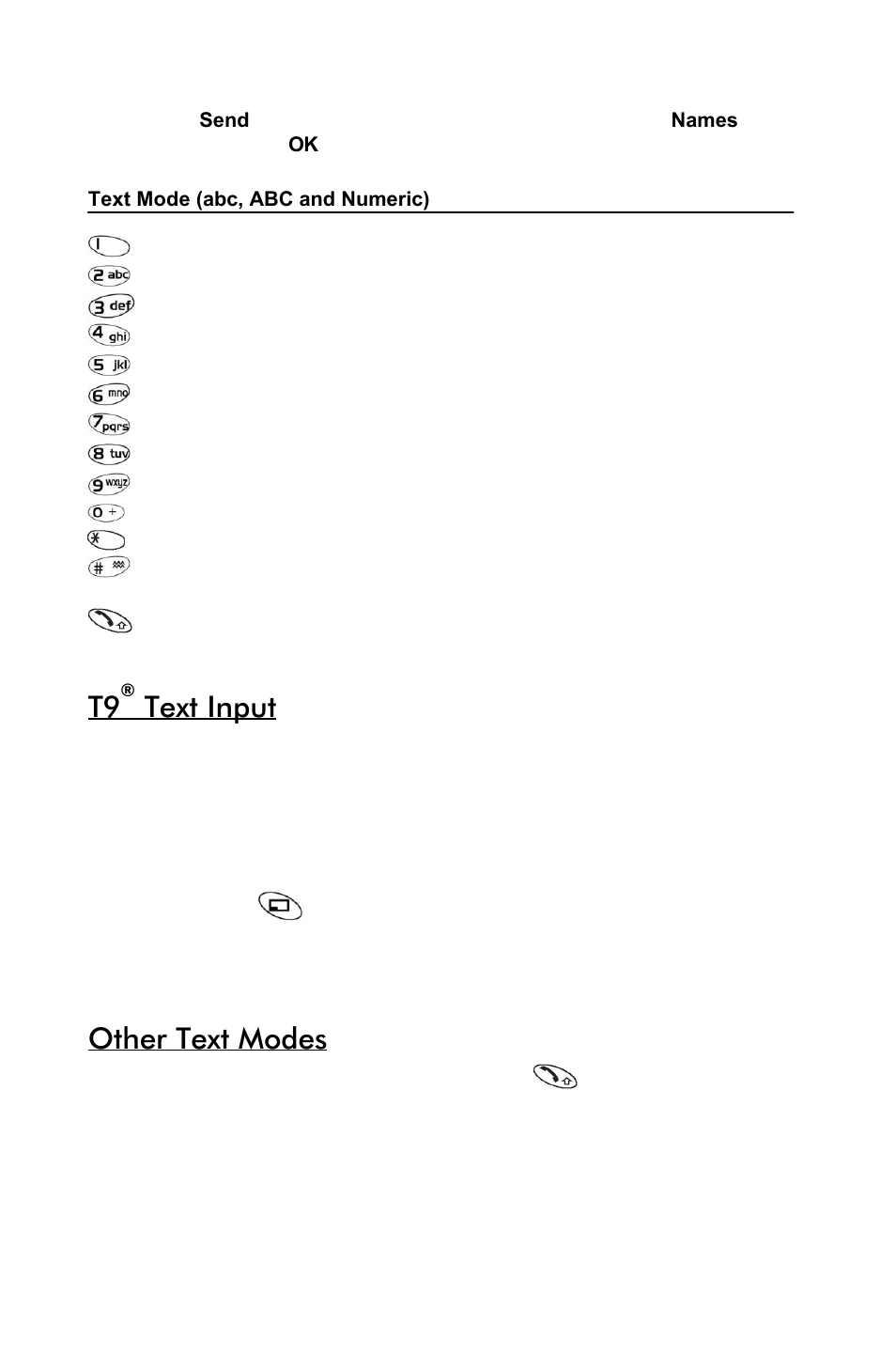 Text input, Other text modes | Panasonic EB-GD55 EN User Manual | Page 19 / 36