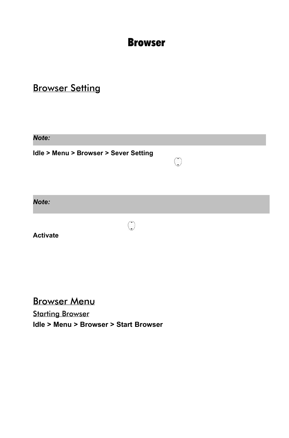 22 browser, Browser setting, Browser menu | Panasonic EB-GD55 EN User Manual | Page 22 / 36