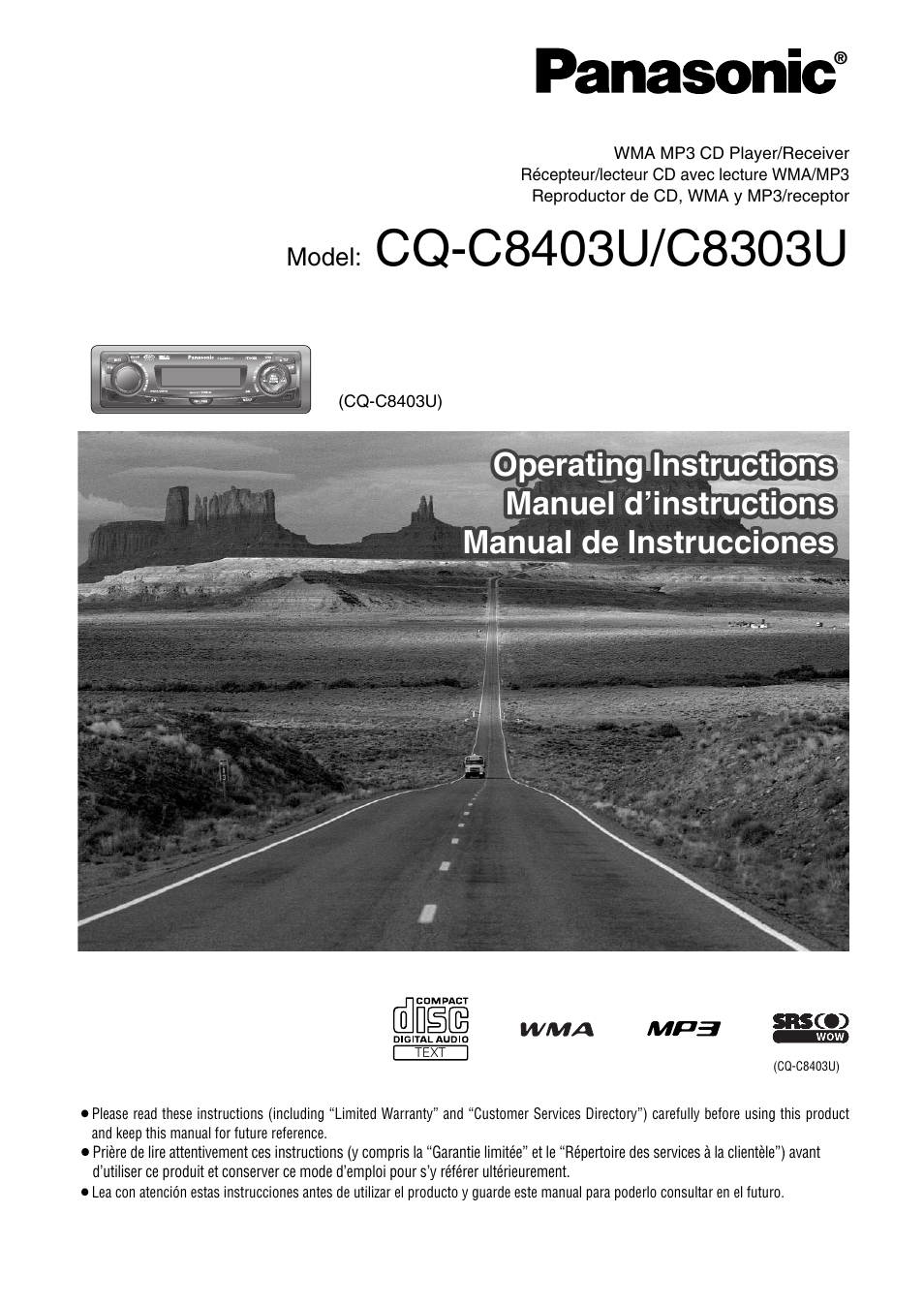 Panasonic CQ-C8403U User Manual | 114 pages