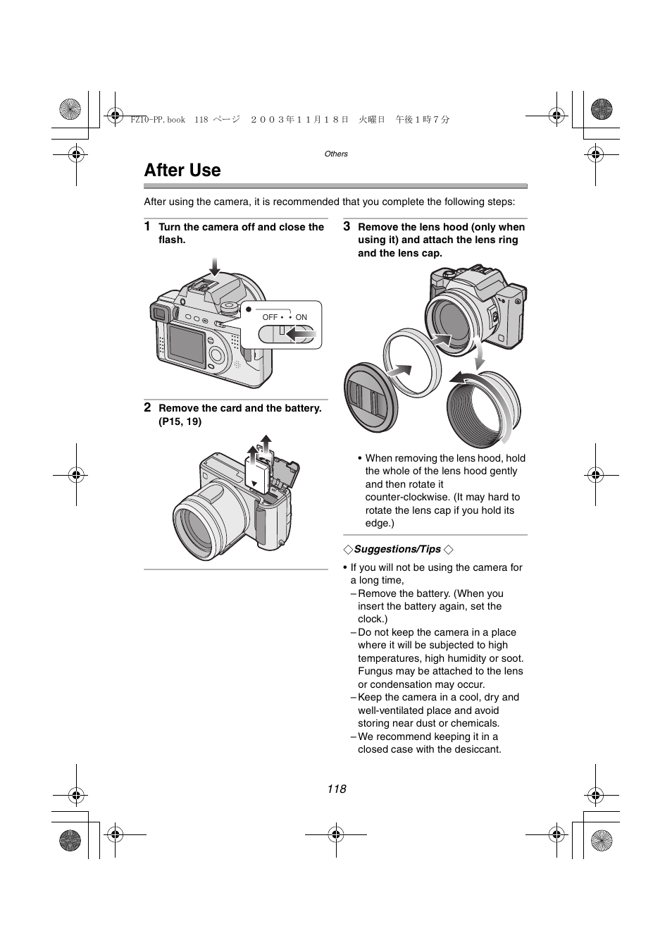 After use | Panasonic DMC-FZ10PP User Manual | Page 118 / 144