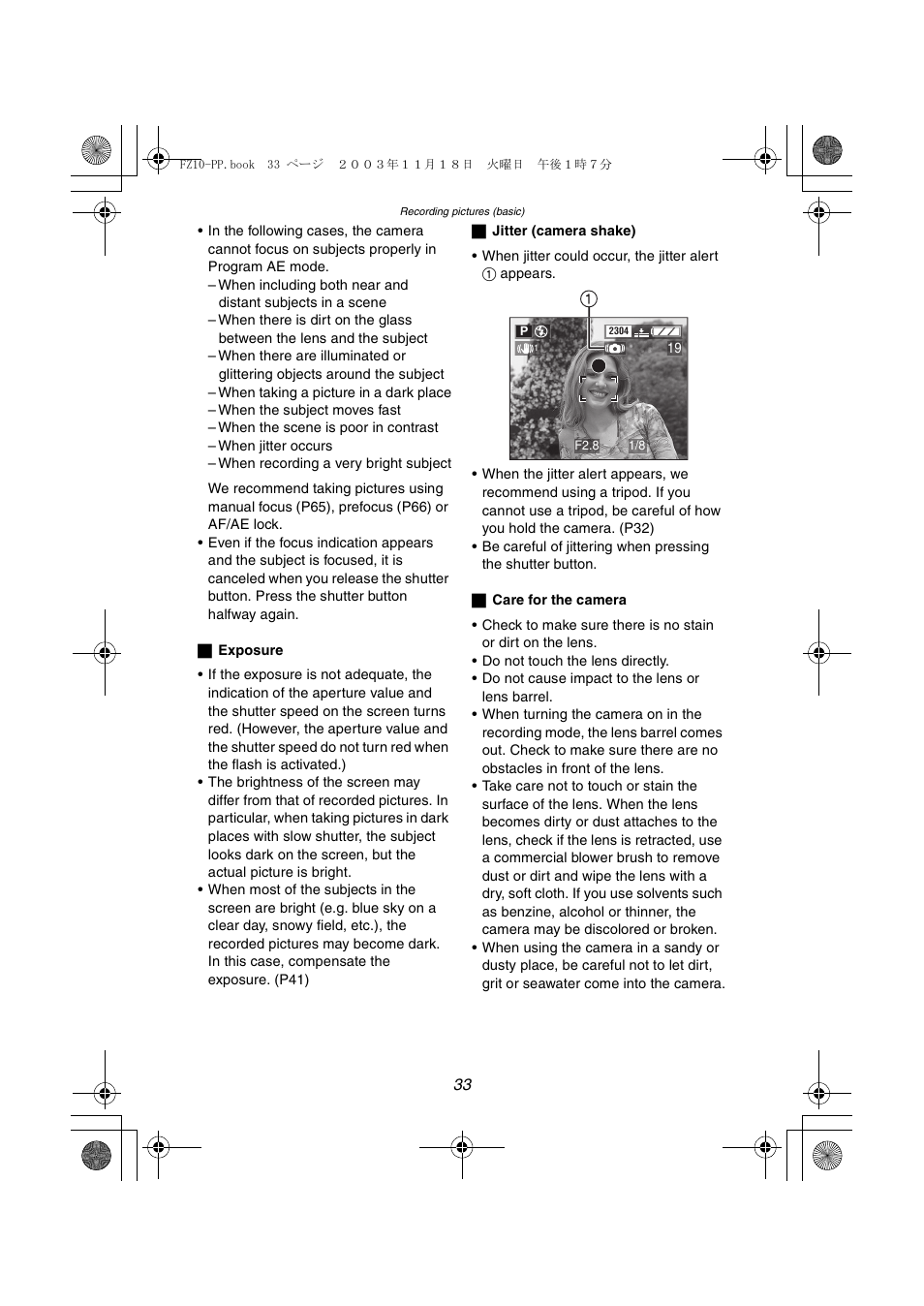 Panasonic DMC-FZ10PP User Manual | Page 33 / 144