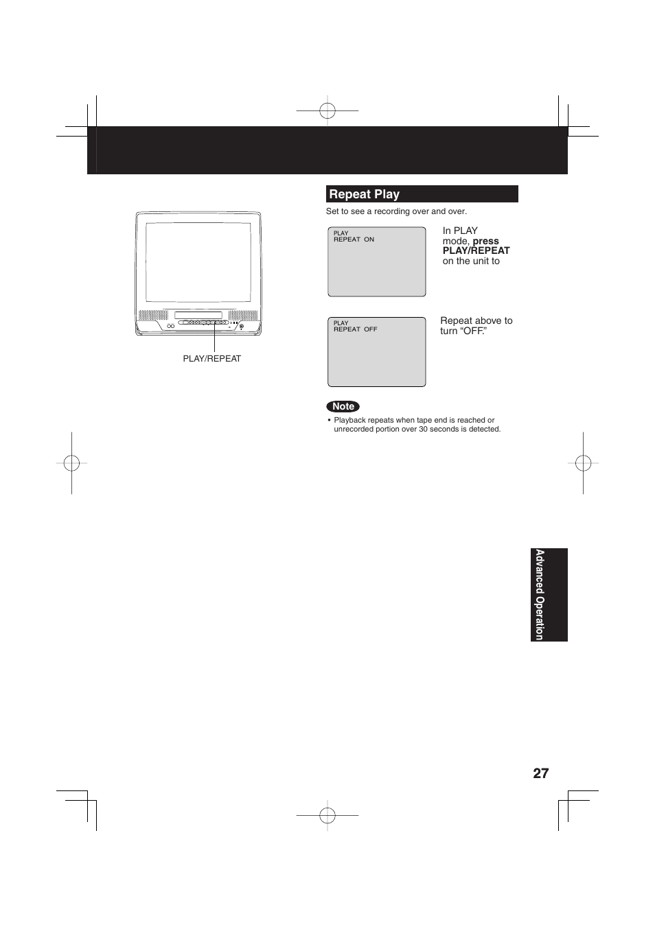 Repeat play | Panasonic PV C2033W User Manual | Page 27 / 40