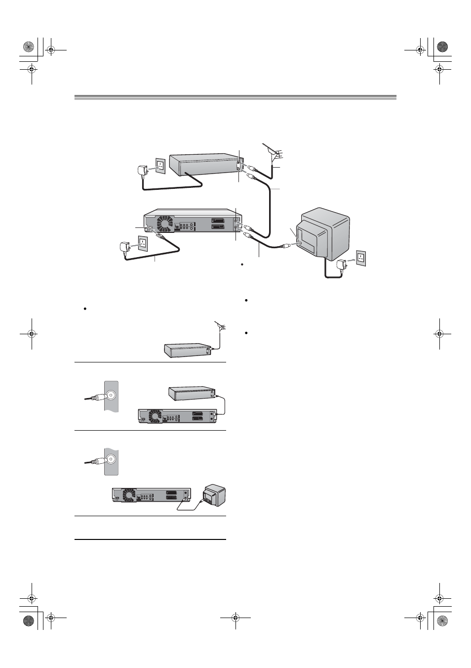 Connections (without scart leads) | Panasonic DMR E50 User Manual | Page 13 / 78