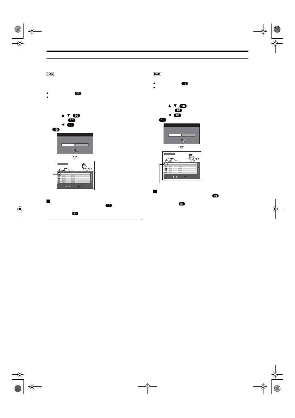 E 43), Protecting programmes, Releasing programme protection | Using the direct navigator (continued) | Panasonic DMR E50 User Manual | Page 43 / 78