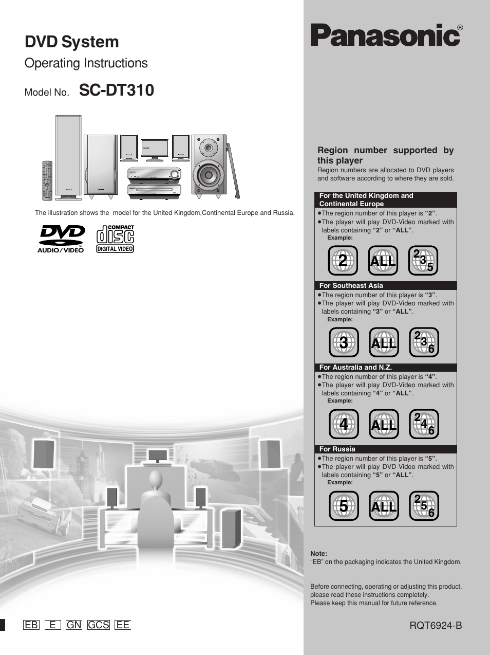 Panasonic SC-DT310  EN User Manual | 40 pages